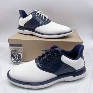 G/Fore Gallivan2r Longwing Men's Golf Shoes White Navy Blue Lace Up Size US 10.5